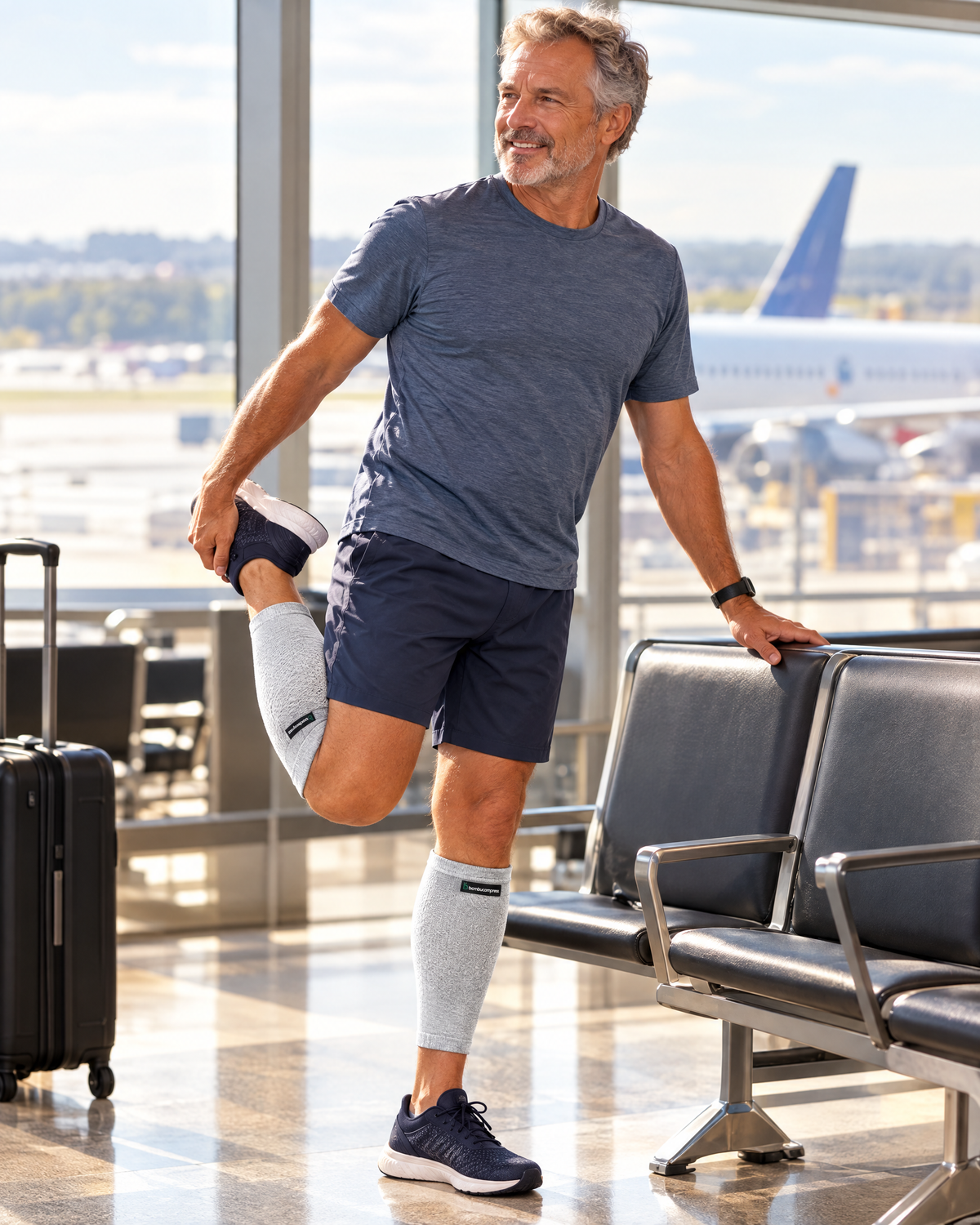 FLEX+ Bamboo Calf Sleeve in everyday use | Gray