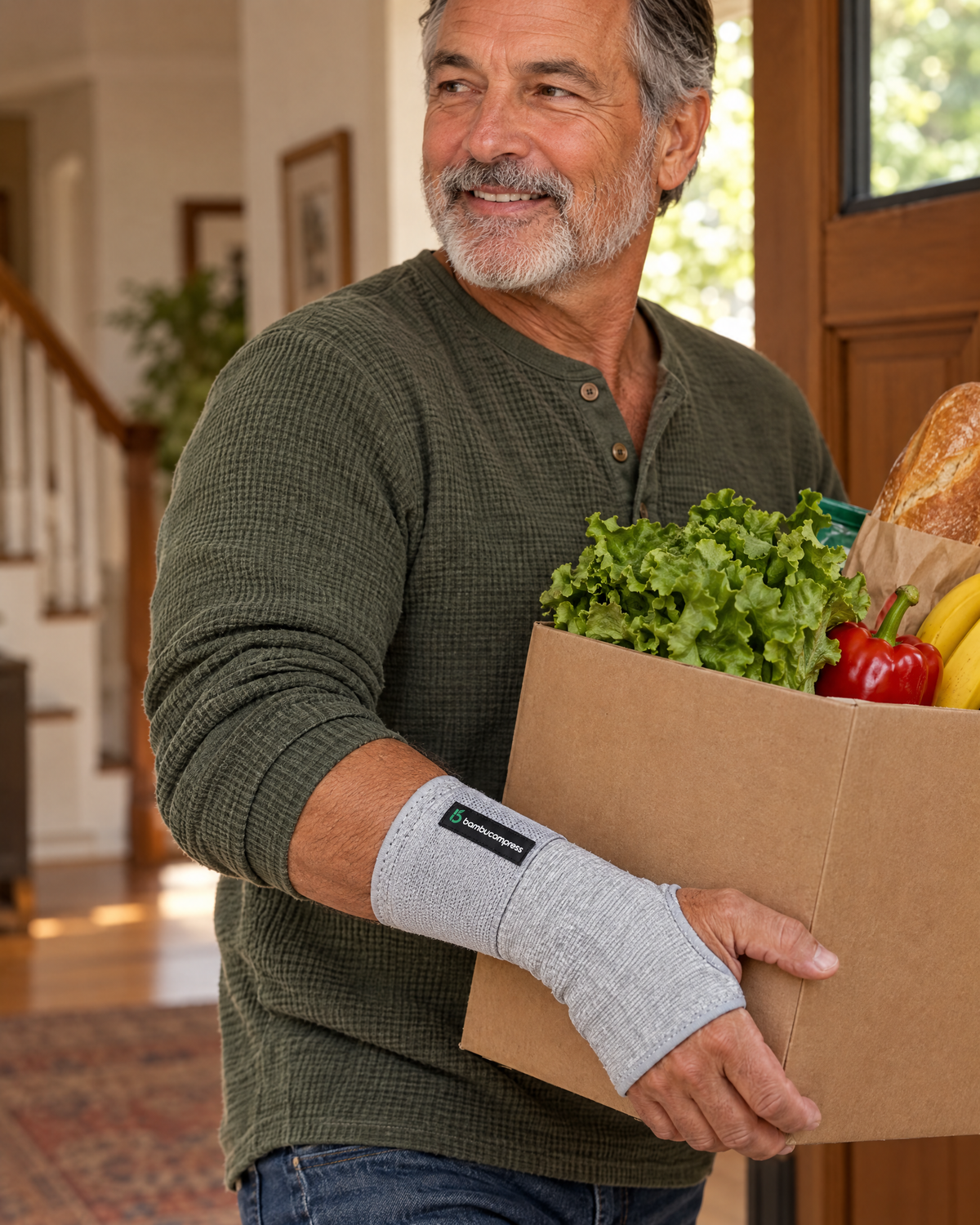 FLEX+ Bamboo Wrist Sleeve in everyday use