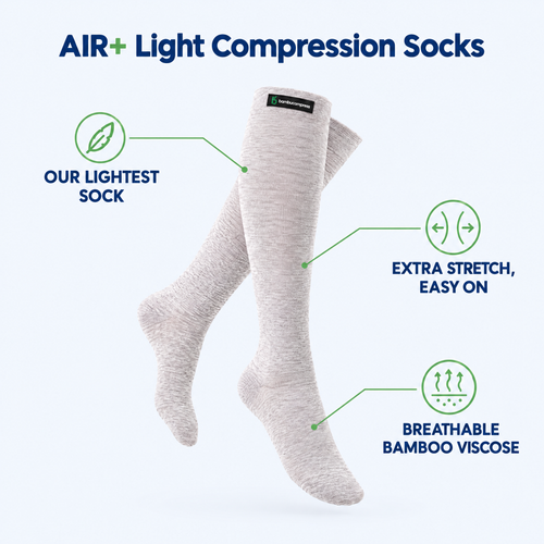 AIR+ Lightweight Bamboo Compression Socks key benefits