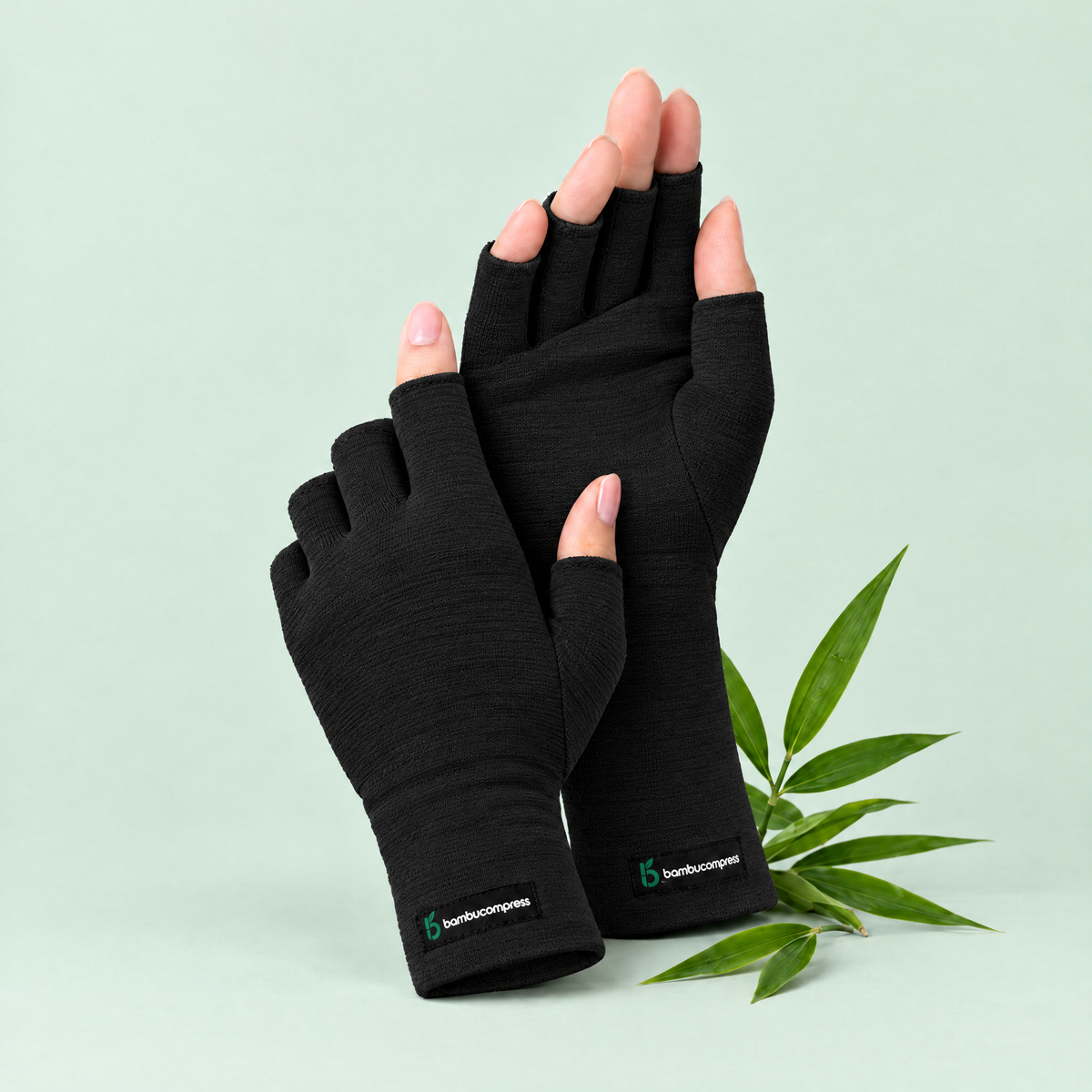 FLEX+ Bamboo Compression Gloves | Performance - Black