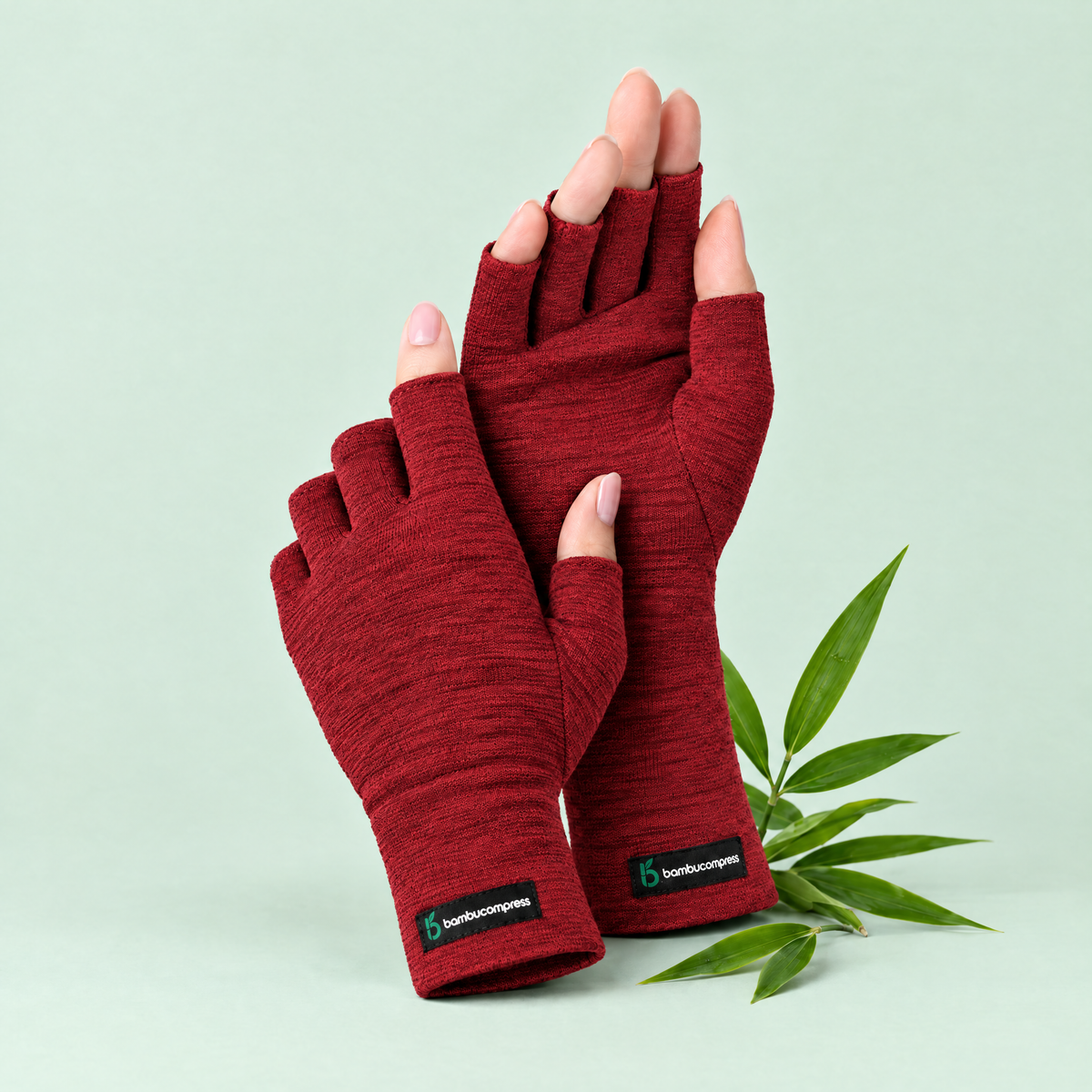 FLEX+ Bamboo Compression Gloves | Bamboo - Red