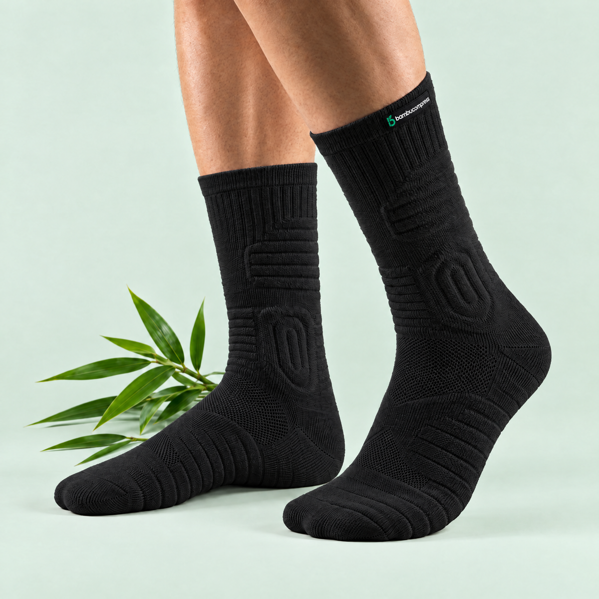STEADY+ Cushion Crew Socks | Black