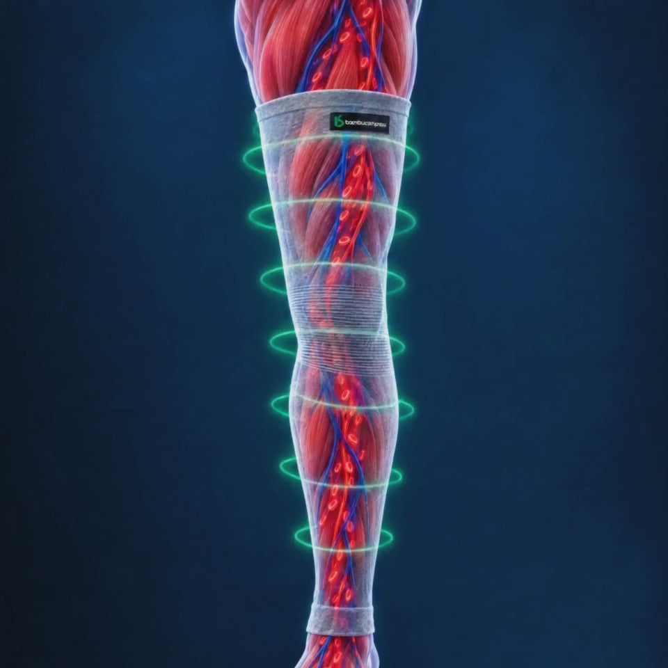 FLEX+ Bamboo Full Leg Sleeve gentle compression animation