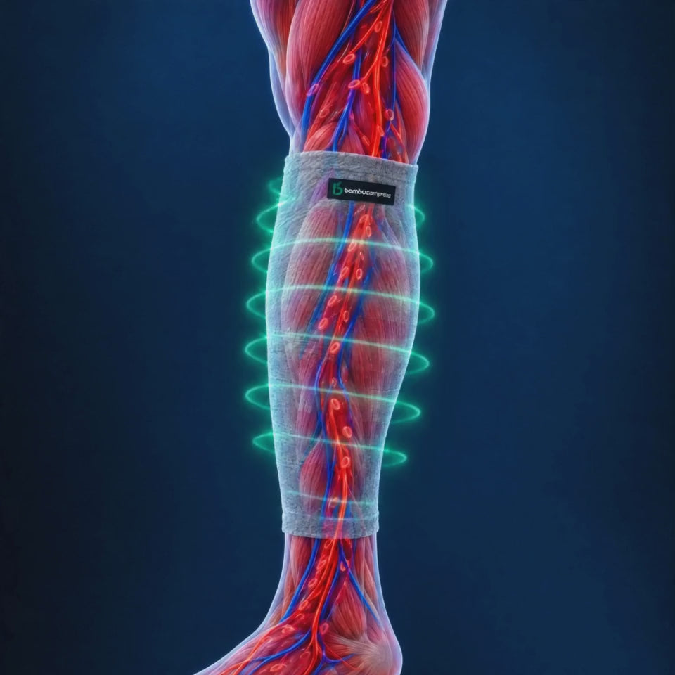 FLEX+ Bamboo Calf Sleeve gentle compression animation