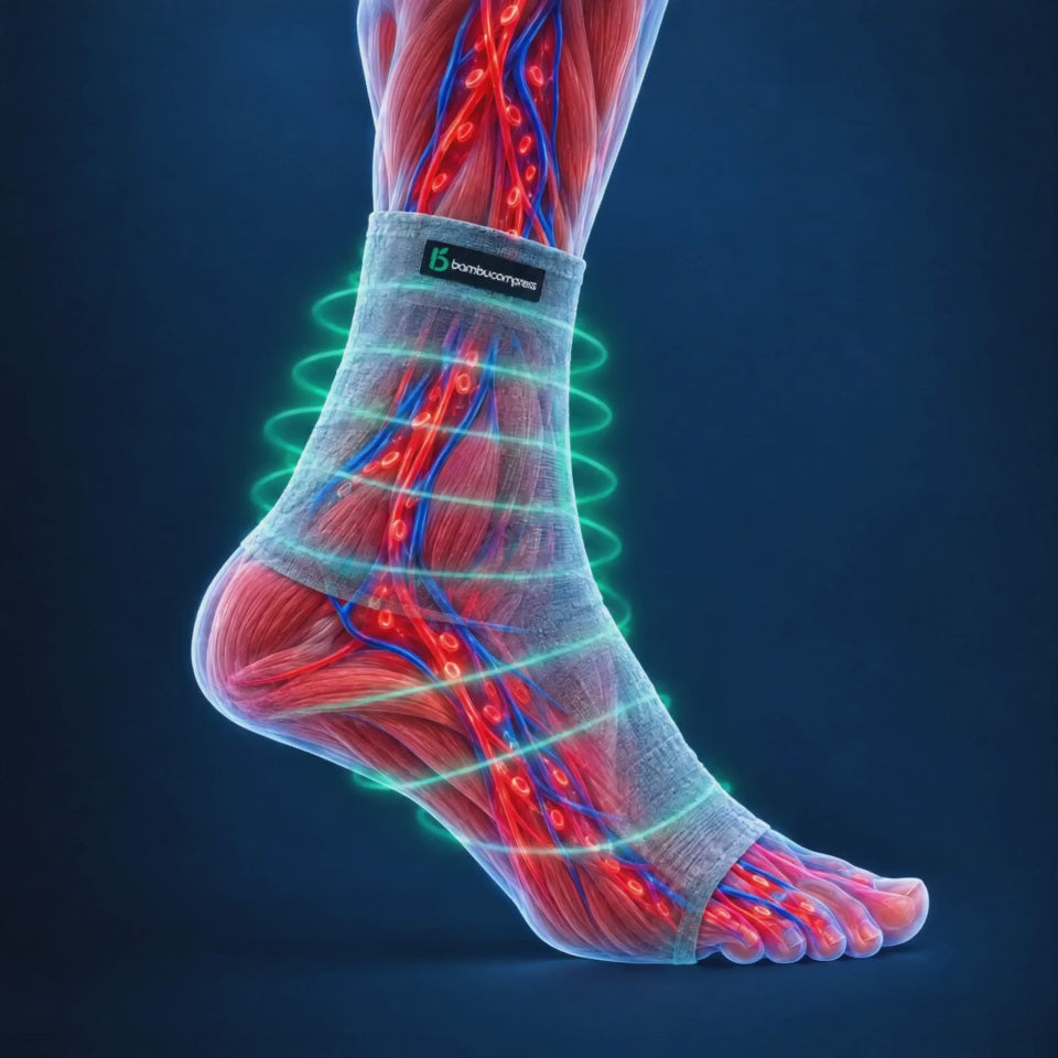 FLEX+ Bamboo Arch & Ankle Sleeve gentle compression animation