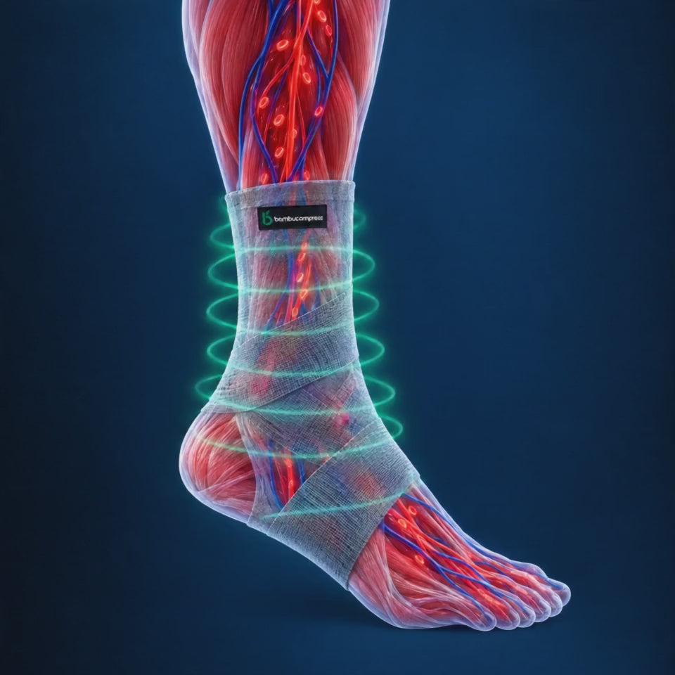 FLEX+ Bamboo Ankle Sleeve gentle compression animation