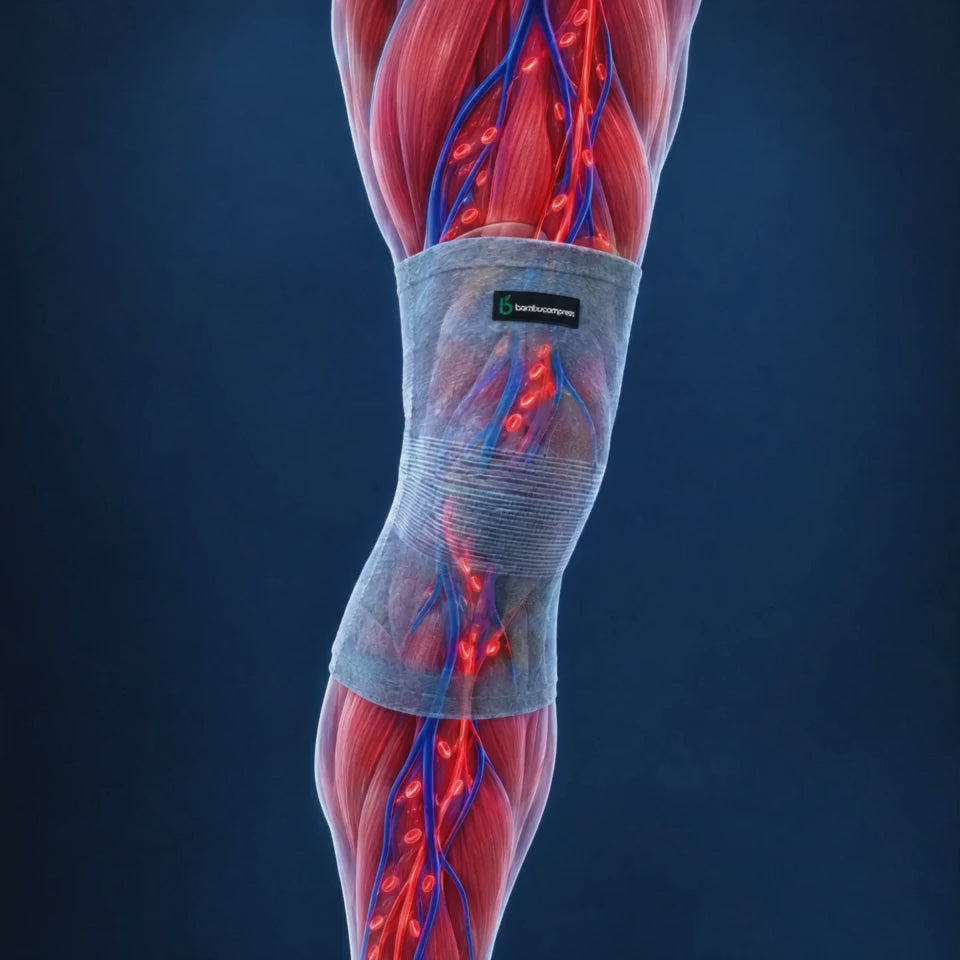 FLEX+ Bamboo Knee Sleeve gentle compression animation